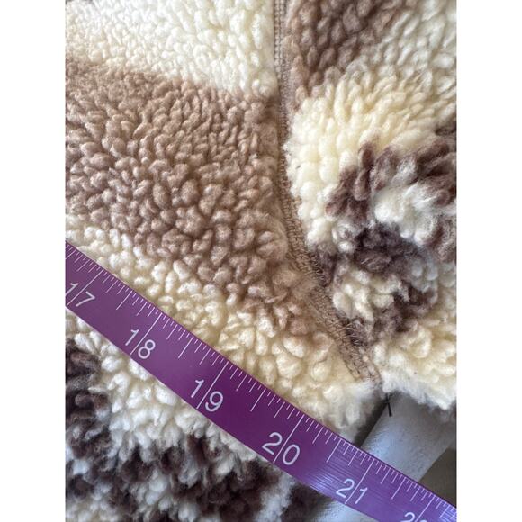 J.Crew Nordic Faux Sherpa Fleece Fair Isle Jacket in Cream & Tan - S - Picture 7 of 8